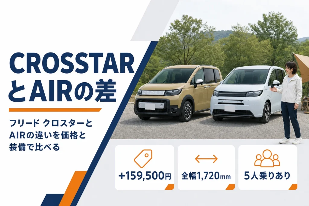 フリード クロスターとAIRの違いの要点を示したアイキャッチ