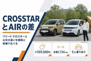 フリード クロスターとAIRの違いの要点を示したアイキャッチ