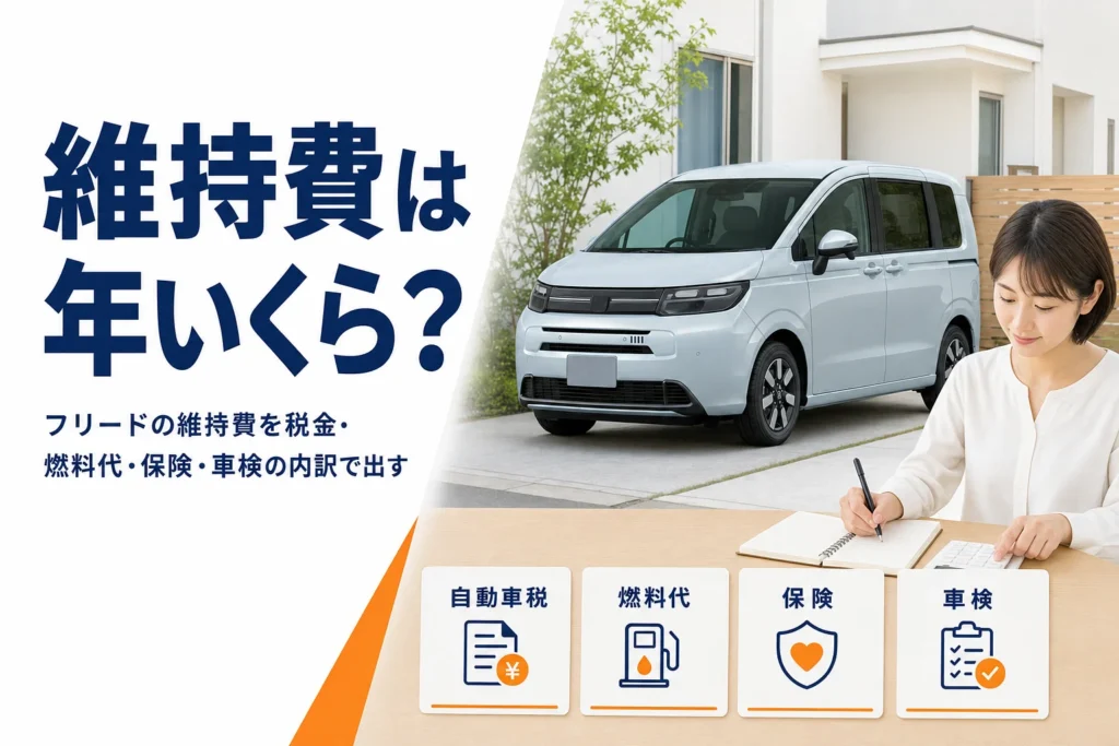 フリードの年間維持費の内訳を示したアイキャッチ