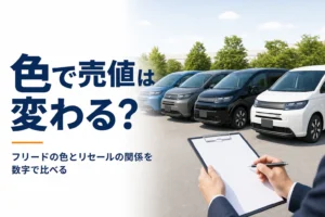 フリードの色とリセールの関係を解説する記事のアイキャッチ