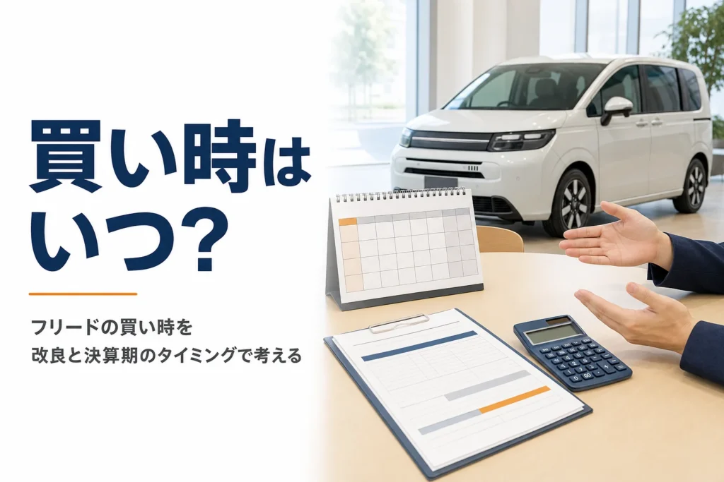 フリードの買い時を改良と決算期から考える記事のアイキャッチ