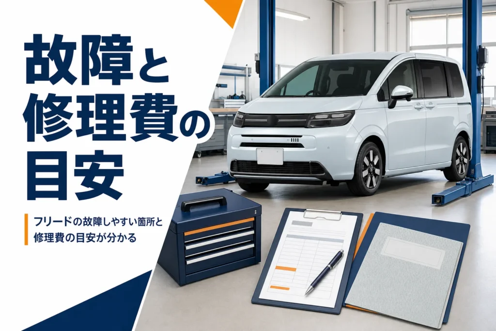 フリードの故障しやすい箇所と修理費の目安を示したアイキャッチ