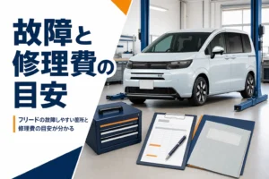 フリードの故障しやすい箇所と修理費の目安を示したアイキャッチ