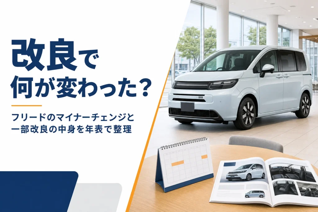 フリードのマイナーチェンジと一部改良の中身を解説する記事のアイキャッチ