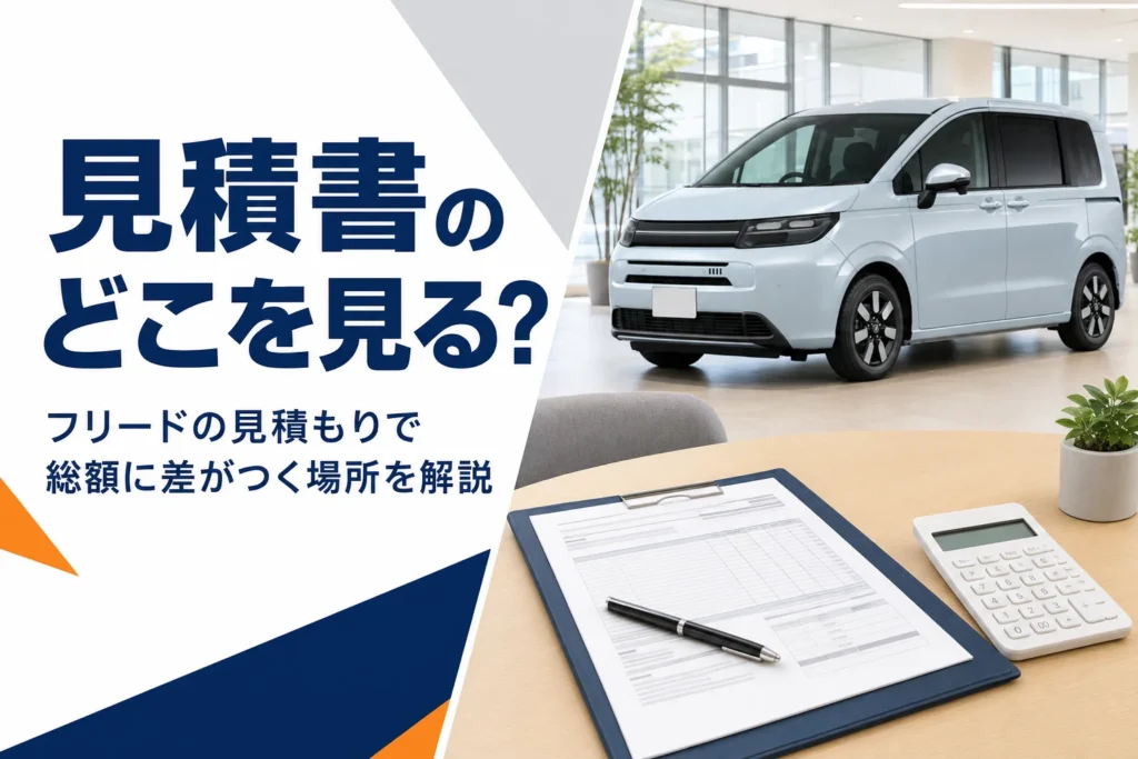 フリードの見積もりの見方を解説する記事のアイキャッチ