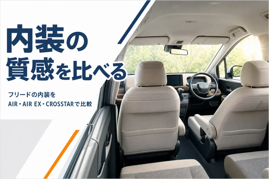 フリードの内装をタイプ別に比べる記事のアイキャッチ