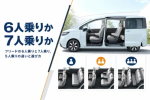 フリードの5人乗り・6人乗り・7人乗りの違いを示したアイキャッチ