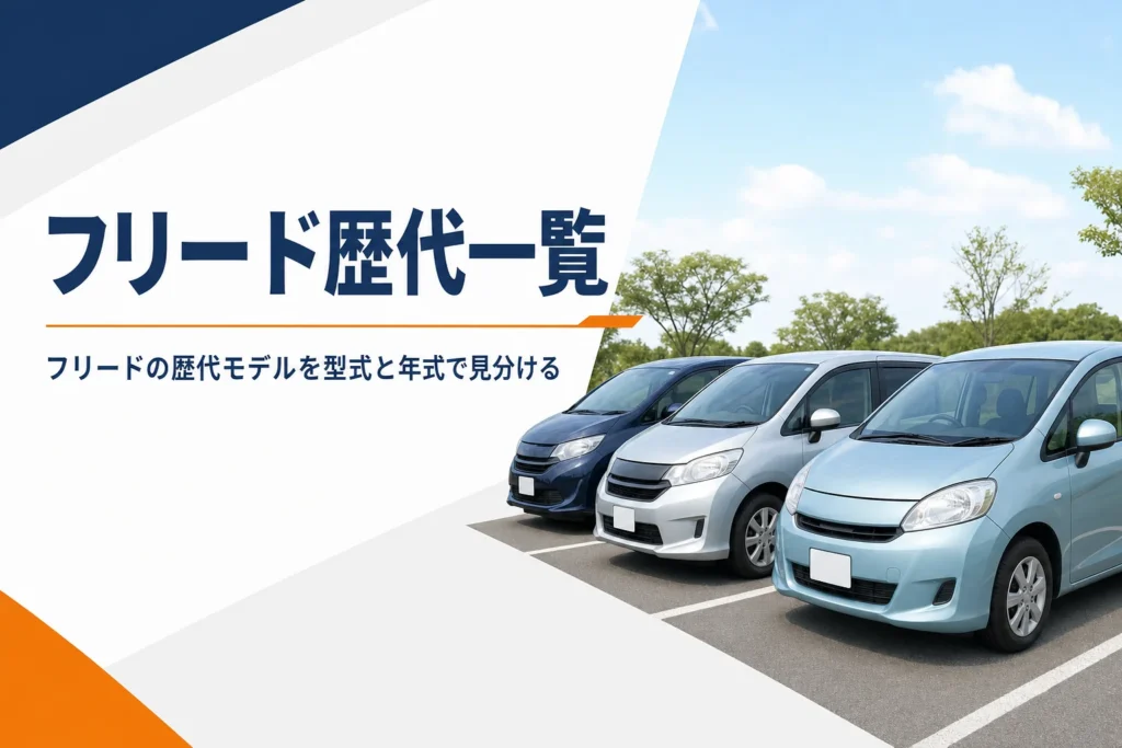 世代の違うコンパクトミニバンが並ぶ駐車場