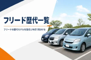 世代の違うコンパクトミニバンが並ぶ駐車場