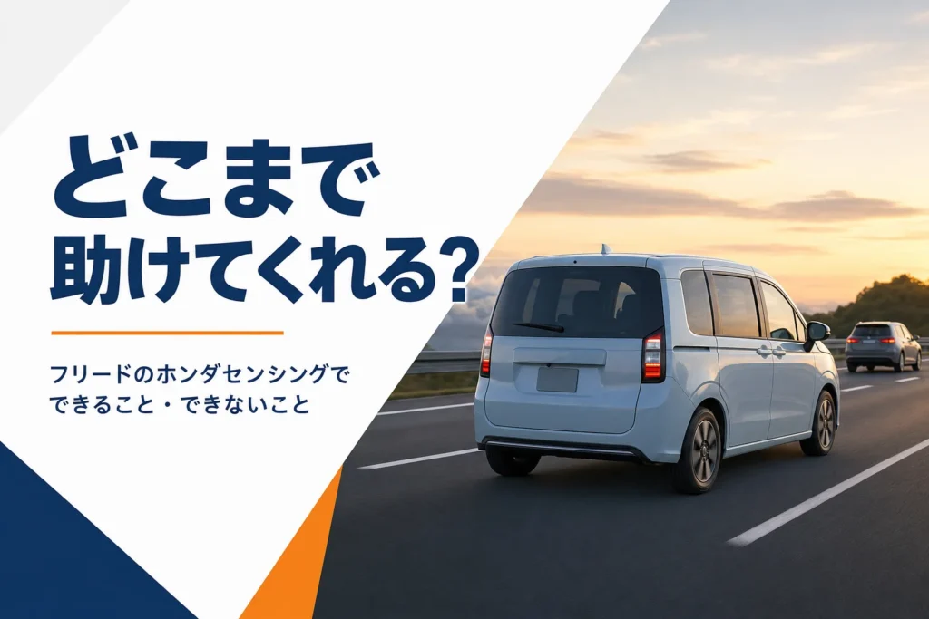 前の車と車間を空けて高速道路を走るコンパクトミニバン