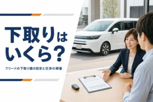商談テーブルに置かれた見積書と車の鍵