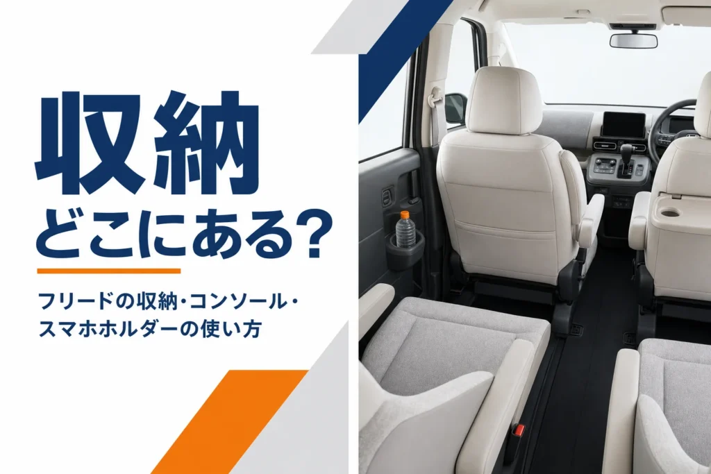 コンパクトミニバンの車内の収納とテーブル